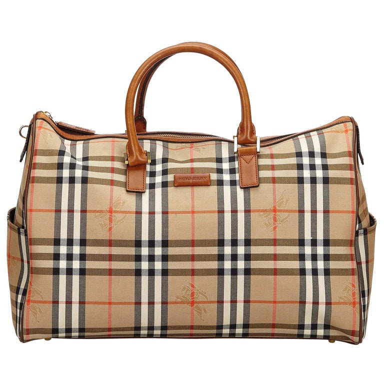 Vintage Authentic Burberry Haymarket Check Travel Bag United Kingdom LARGE  For Sale at 1stDibs | burberry travel bag