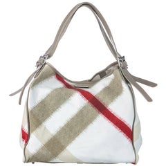 Vintage Authentic Burberry Mega Check Buckleigh Tote Bag w Pouch Pouch LARGE