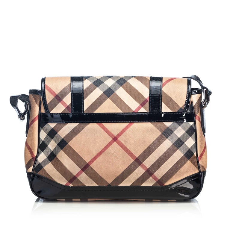 Vintage Authentic Burberry Nova Check Newton Messenger Bag China w Dust