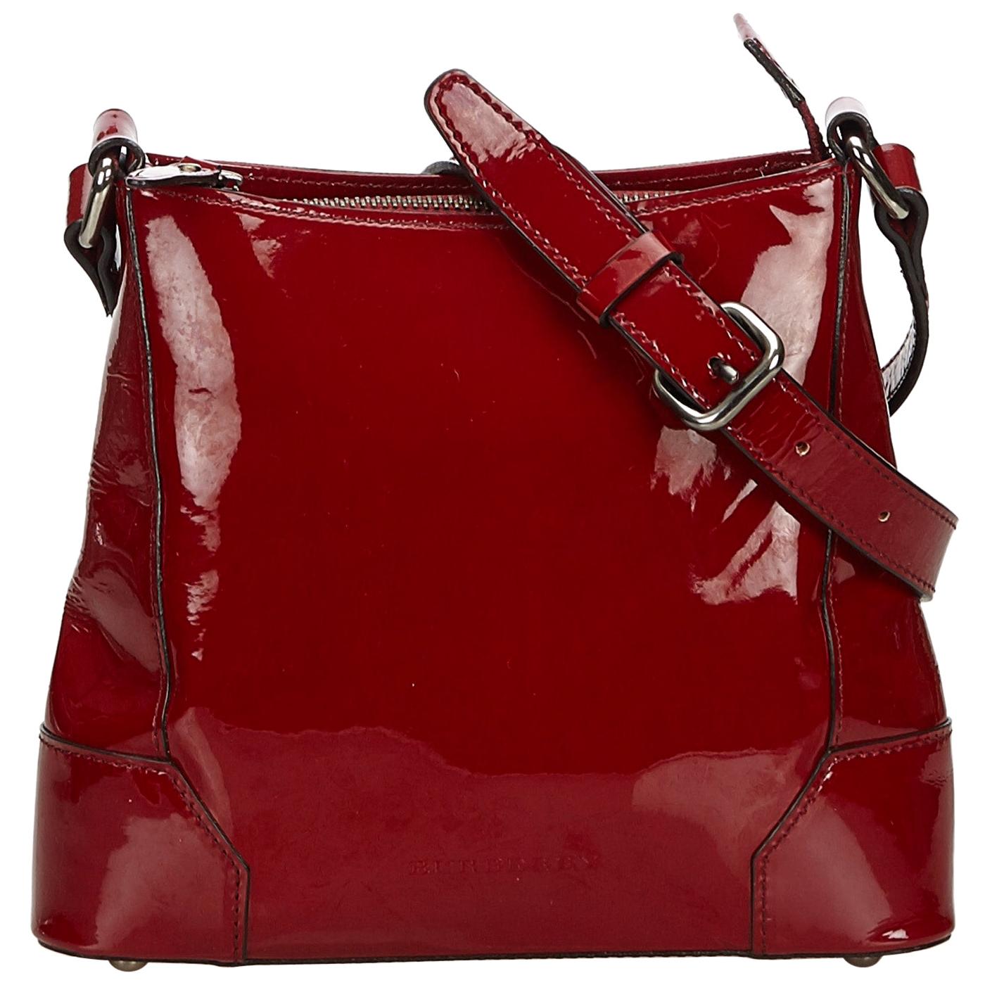 Vintage Authentic Burberry Red Crossbody Bag United Kingdom w Dust Bag SMALL