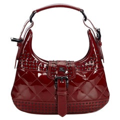 Vintage Authentic Burberry Red Studded Handbag UNITED KINGDOM MEDIUM