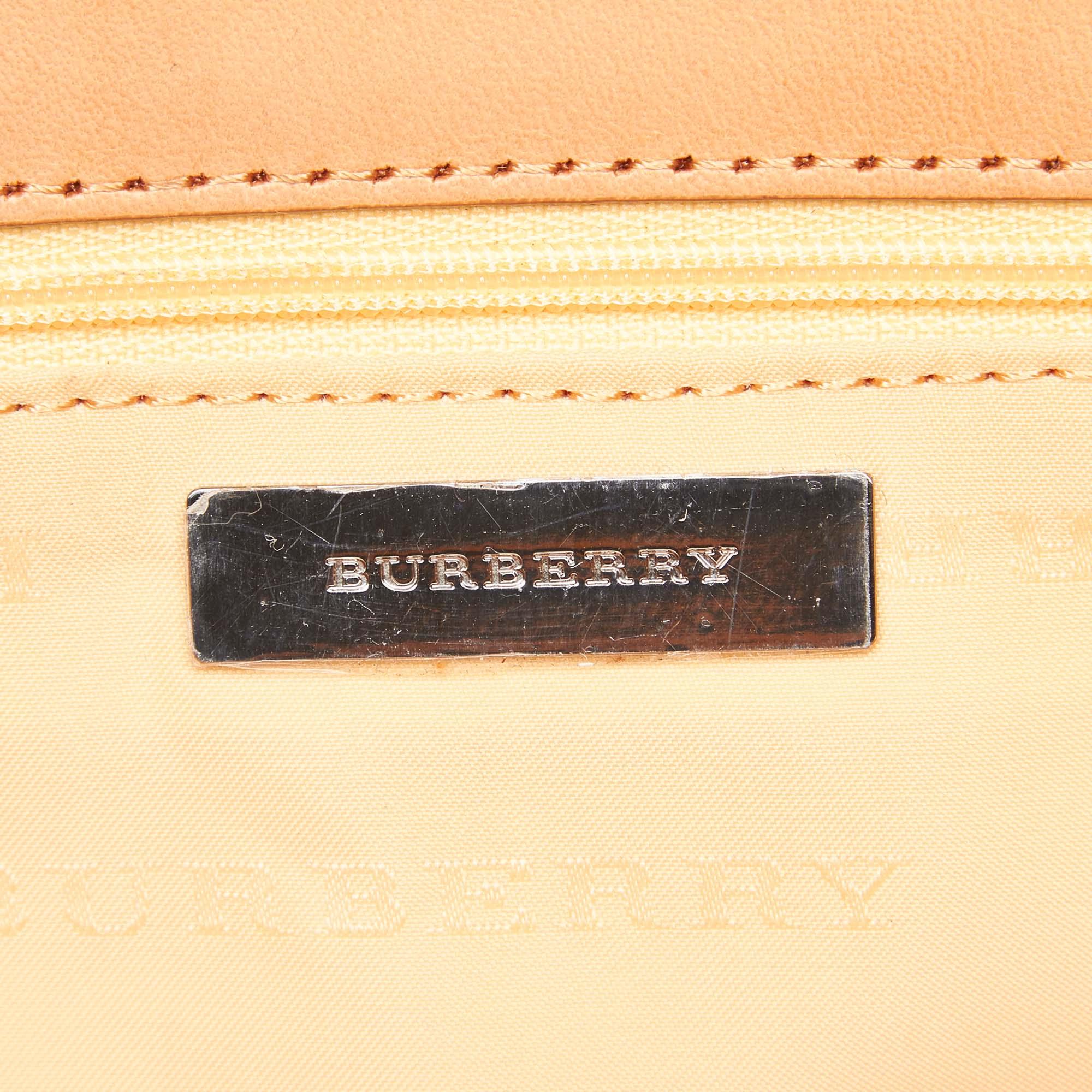  Vintage Authentic Burberry White Stripes Shoulder Bag United Kingdom LARGE 2
