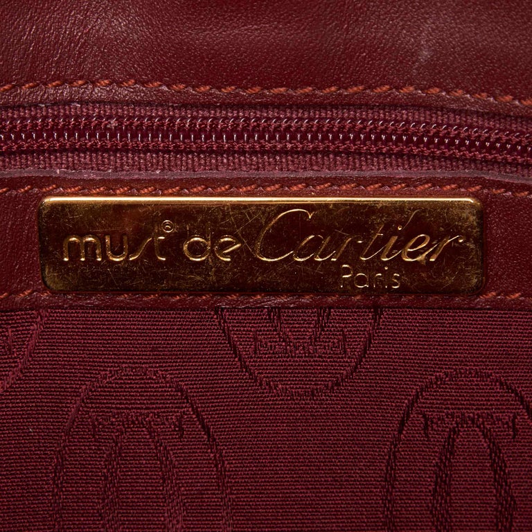 Vintage Authentic Cartier Leather Must de Cartier Crossbody Bag France