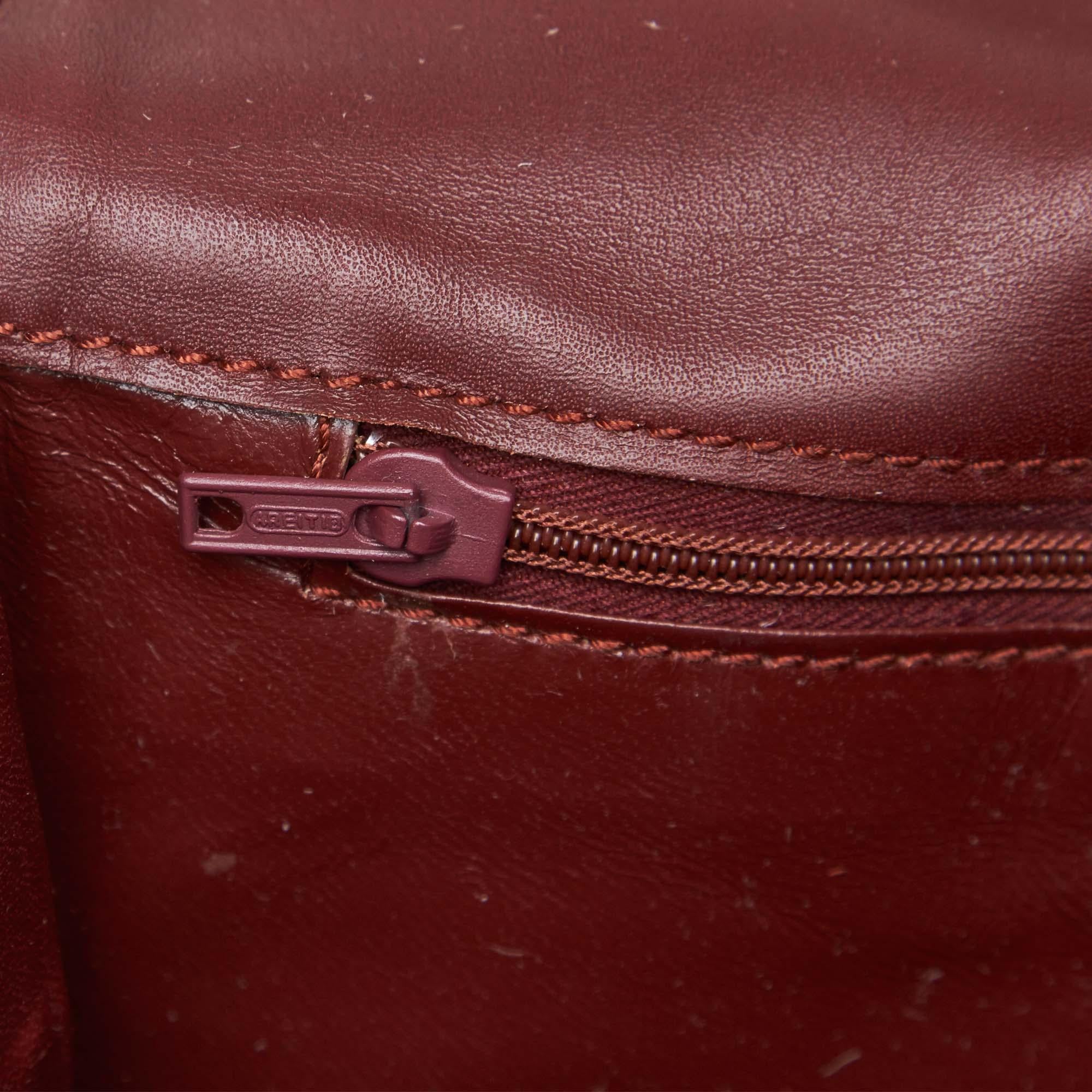Vintage Authentic Cartier Red Leather Must de Cartier Shoulder Bag France SMALL  For Sale 2