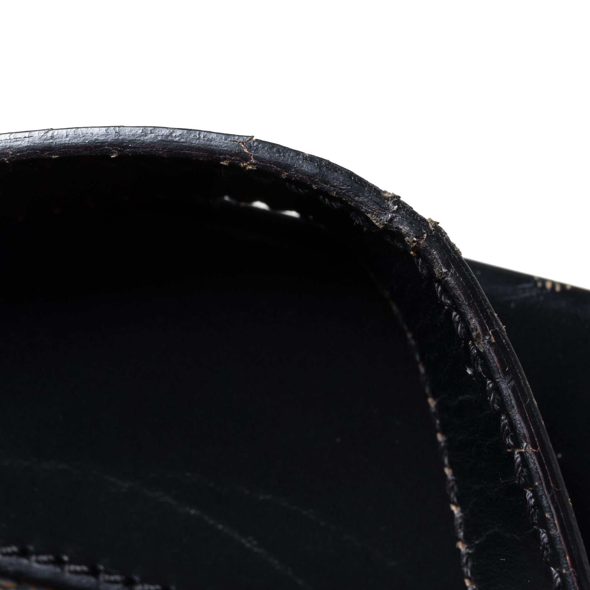 Vintage Authentic Celine Black PVC Plastic Macadam Tote Bag France LARGE  5