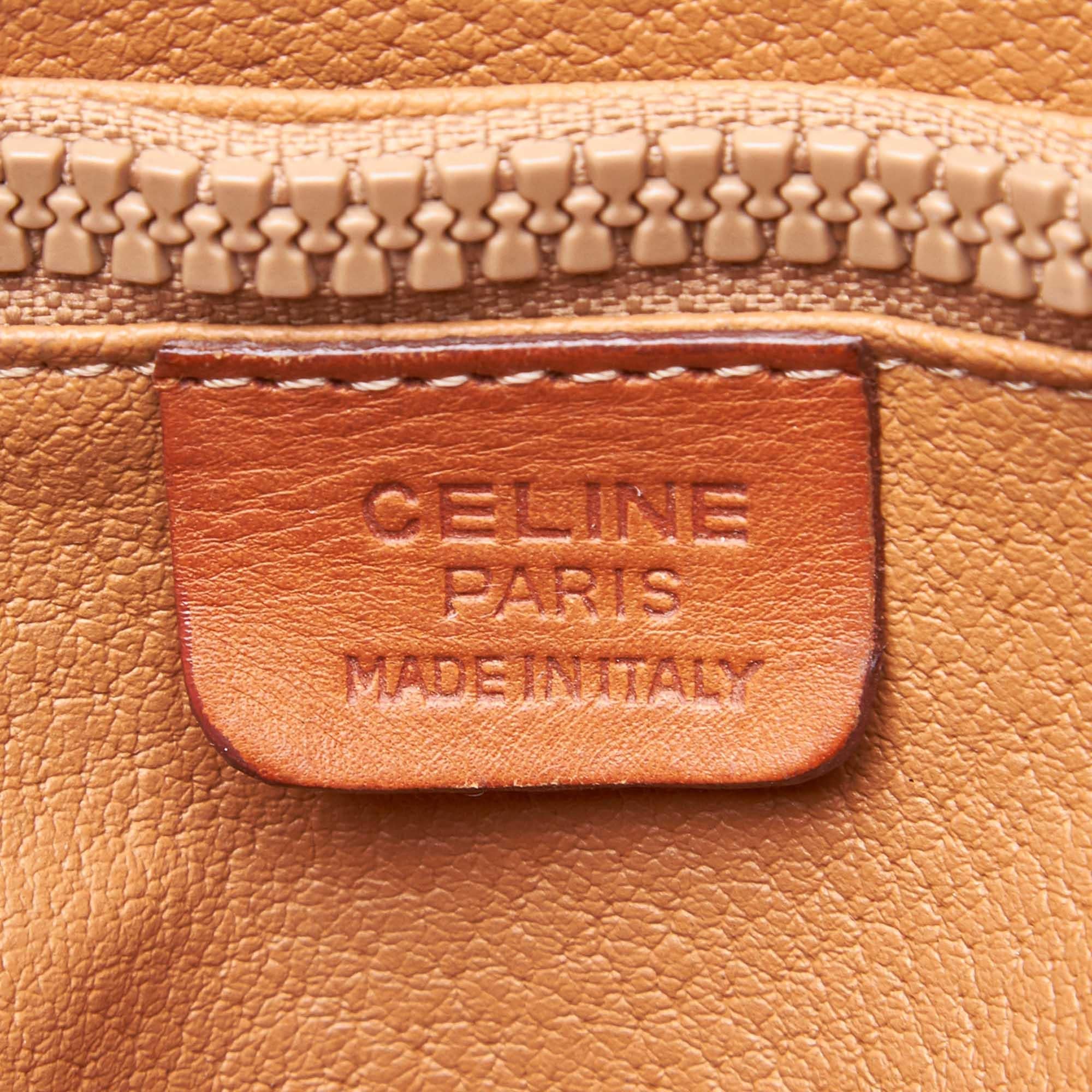 Vintage Authentic Celine Brown PVC Plastic Macadam Tote Bag Italy LARGE 2