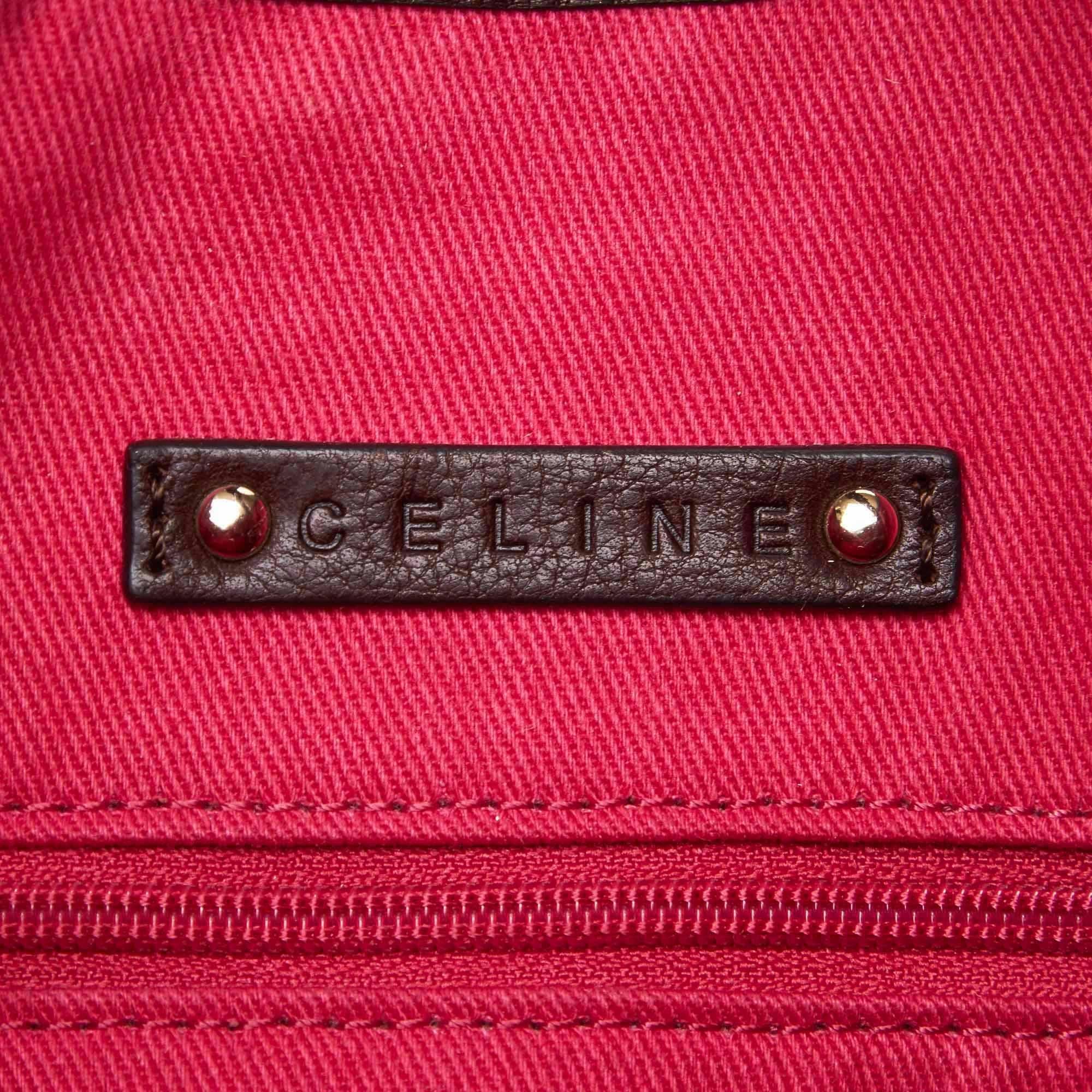 Vintage Authentic Celine Gray Dark Macadam Shoulder Bag China MEDIUM In Good Condition For Sale In Orlando, FL