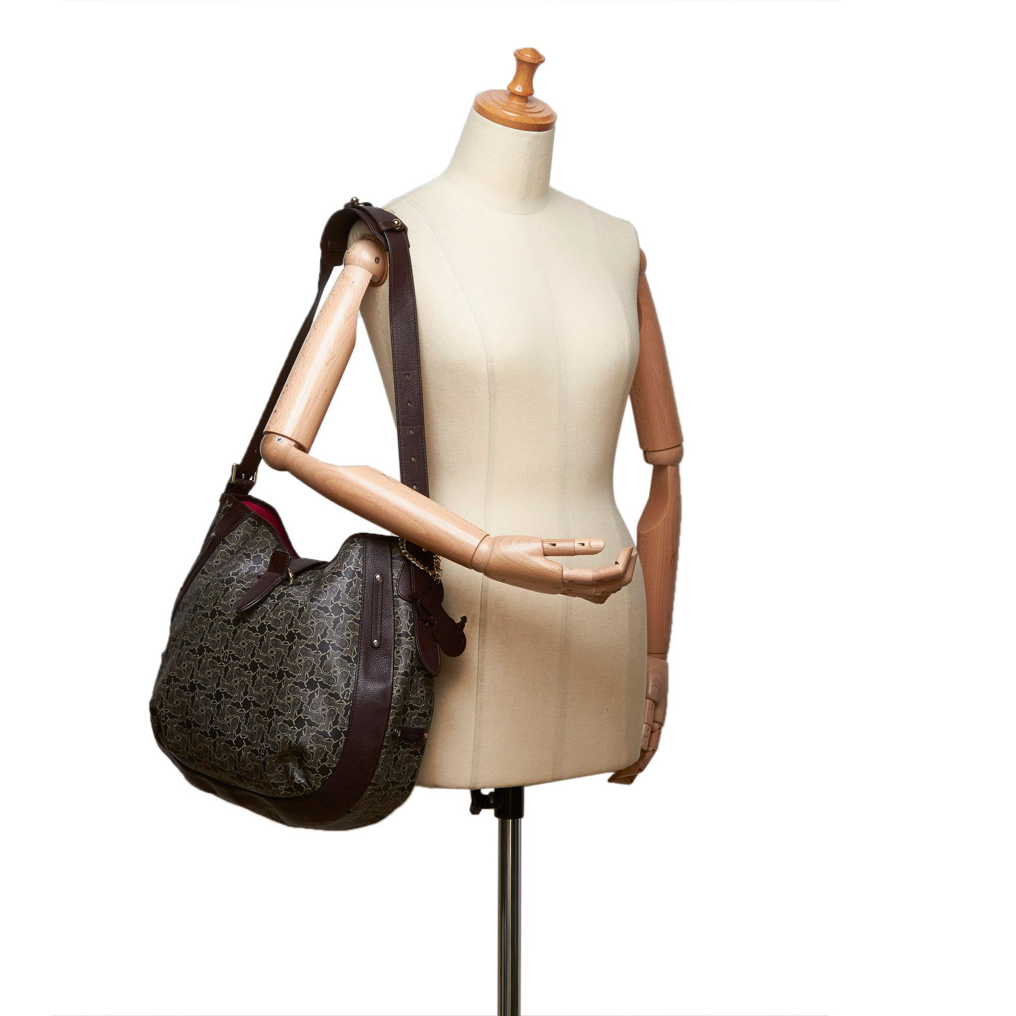 Vintage Authentic Celine Gray Dark Macadam Shoulder Bag China MEDIUM For Sale 2