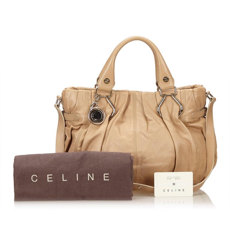 Vintage Authentic Celine Leather Shoulder Bag w Dust Bag Authenticity