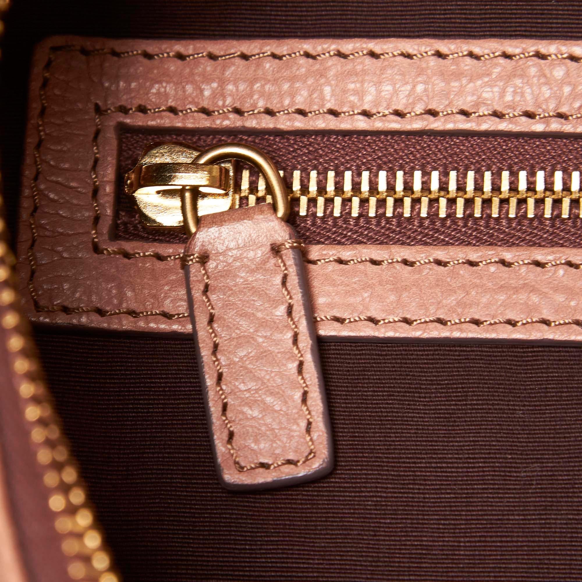 Vintage Authentic Celine Pink Leather Shoulder Bag Italy w/ Dust Bag LARGE  3