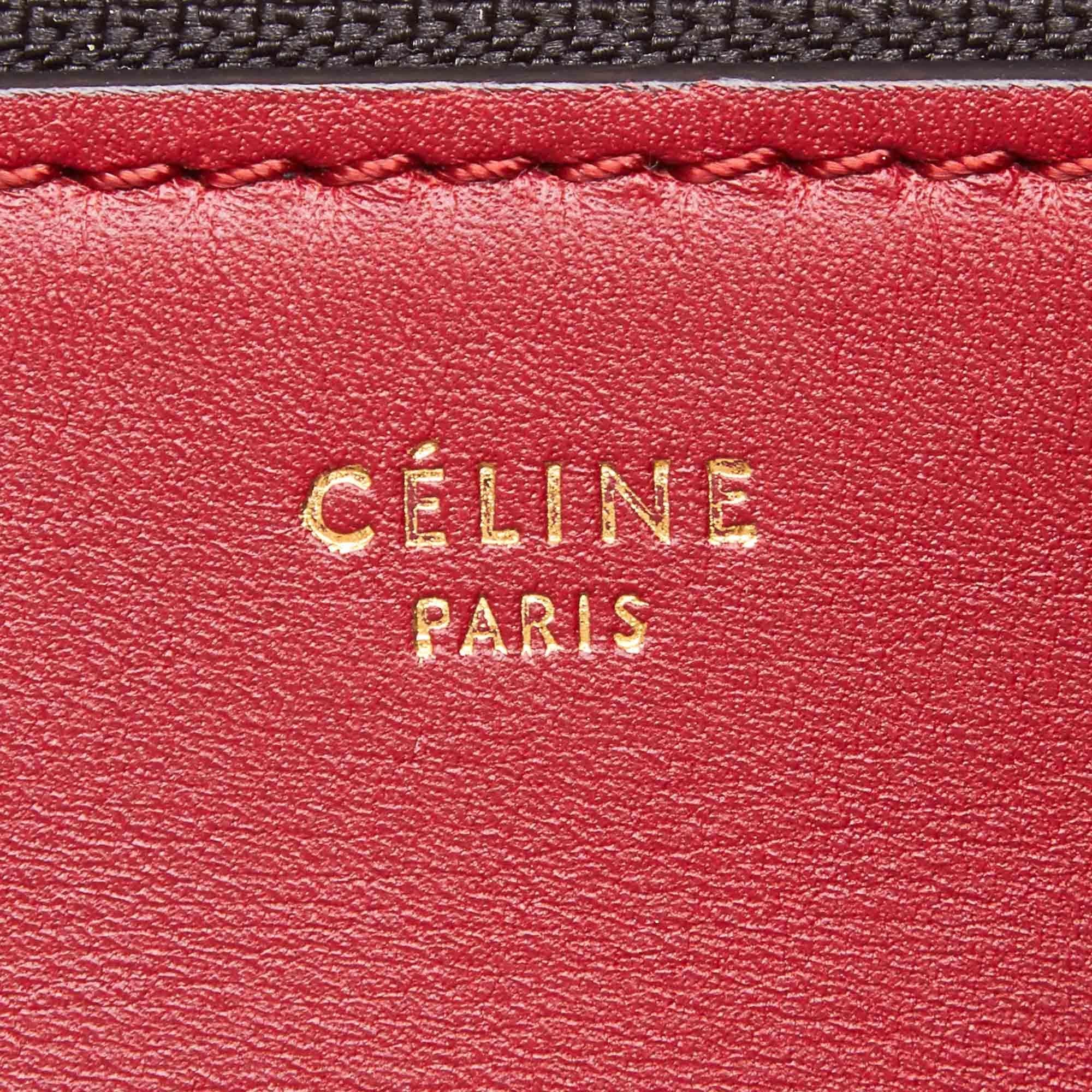 Women's Vintage Authentic Celine Red Leather Large Edge Bag France w Dust Bag LARGE  For Sale