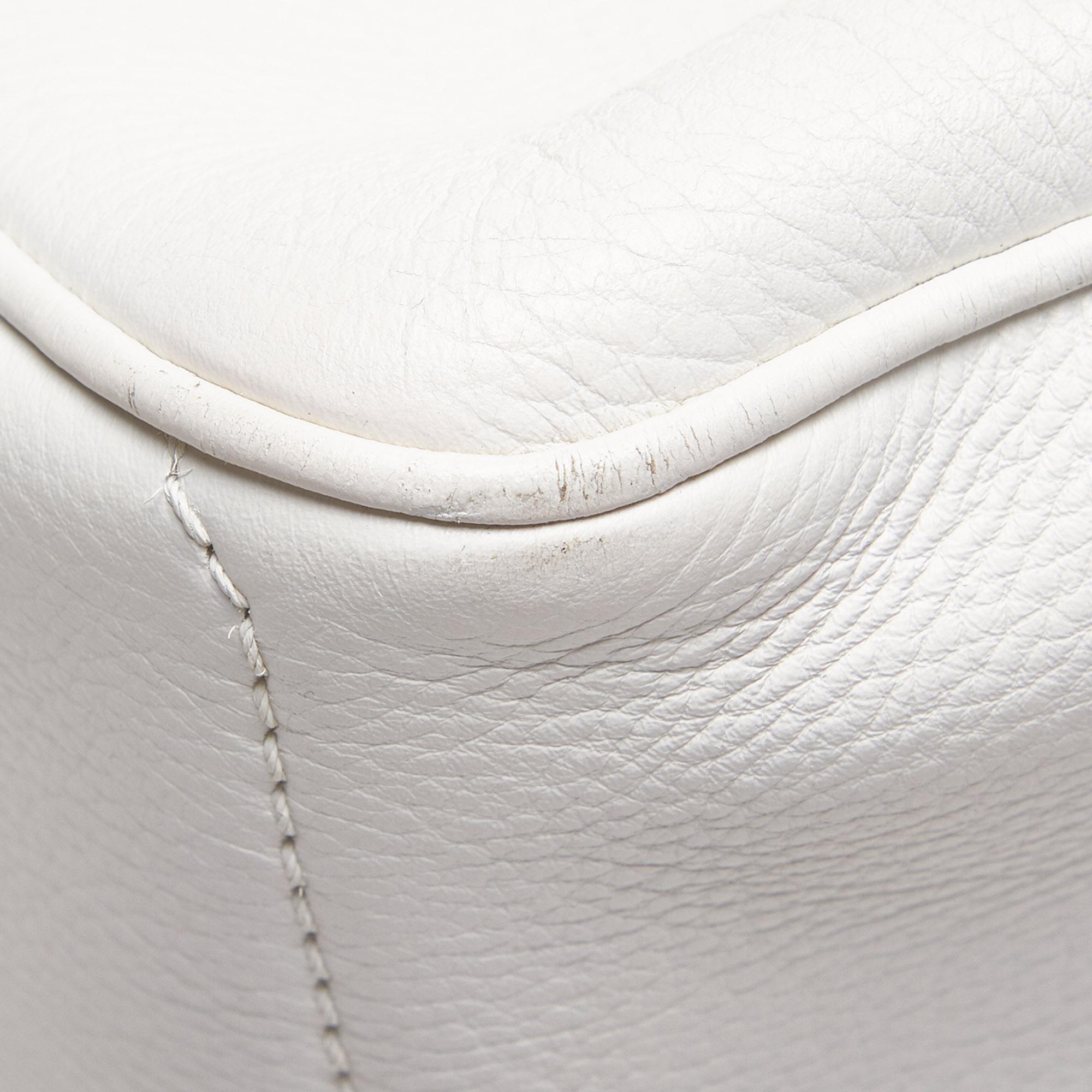 Vintage Authentic Celine White Leather Boogie ITALY w/ Dust Bag MEDIUM 8