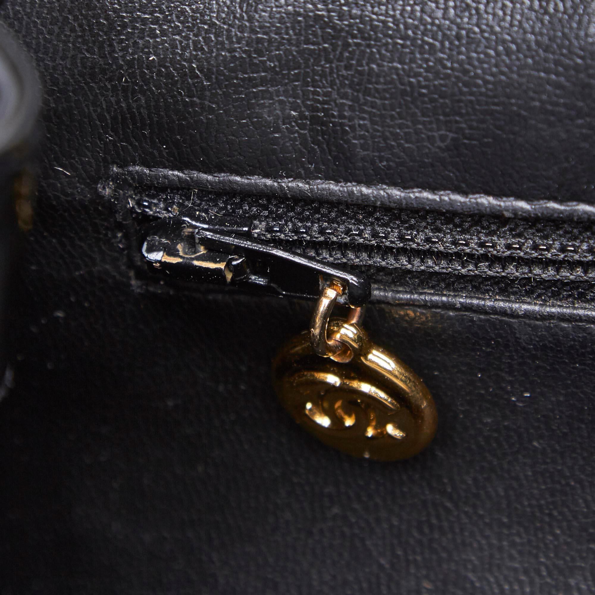 Vintage Authentic Chanel Black Patent Leather Drawstring Backpack France MEDIUM  6