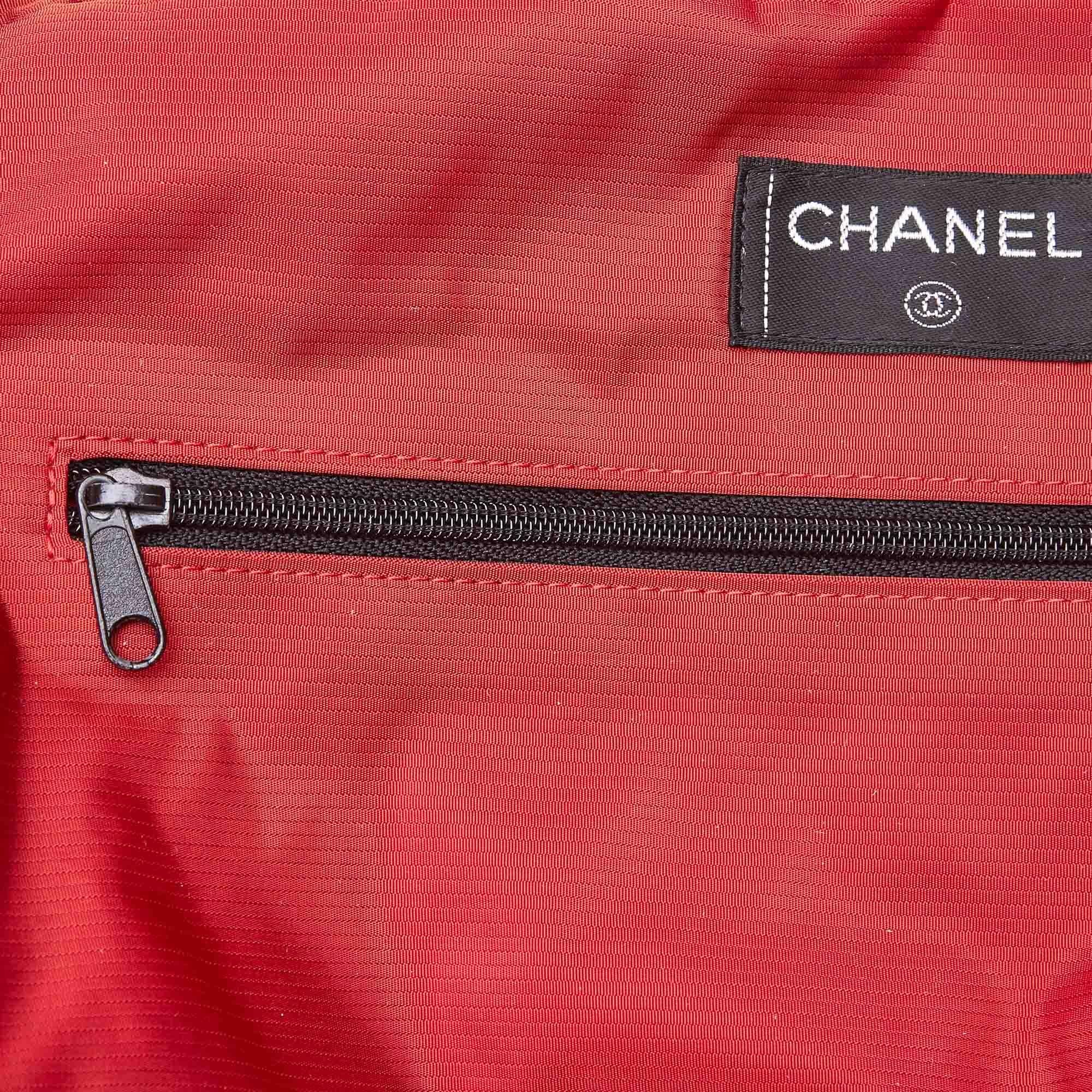 Vintage Authentic Chanel Old Travel Line Backpack w Authenticity Card LARGE  For Sale 3