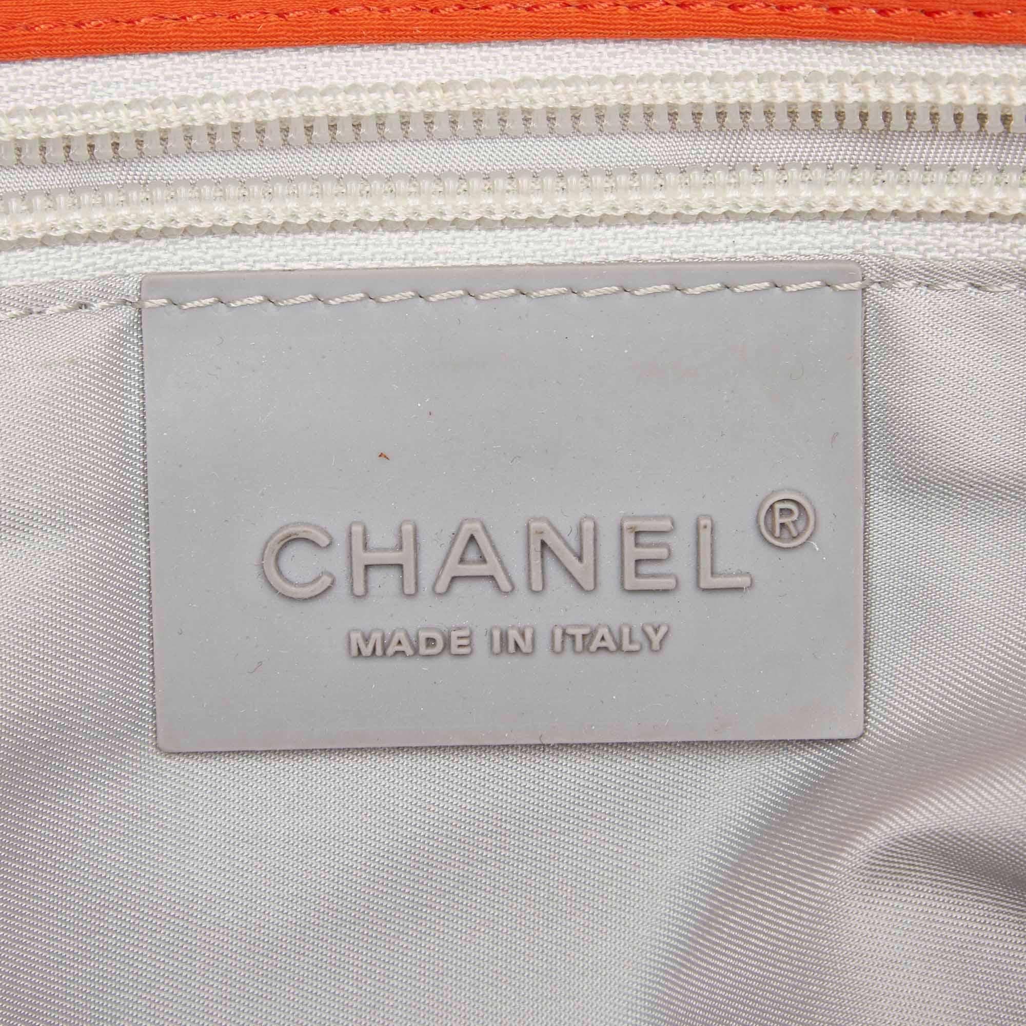 Vintage Authentic Chanel Orange Sports Line Crossbody Bag Italy LARGE  For Sale 1