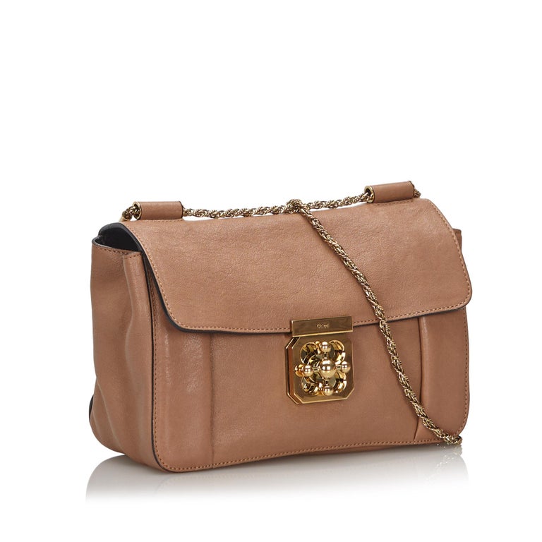 Vintage Authentic Chloe Brown Beige Leather Elsie Shoulder Bag ITALY ...