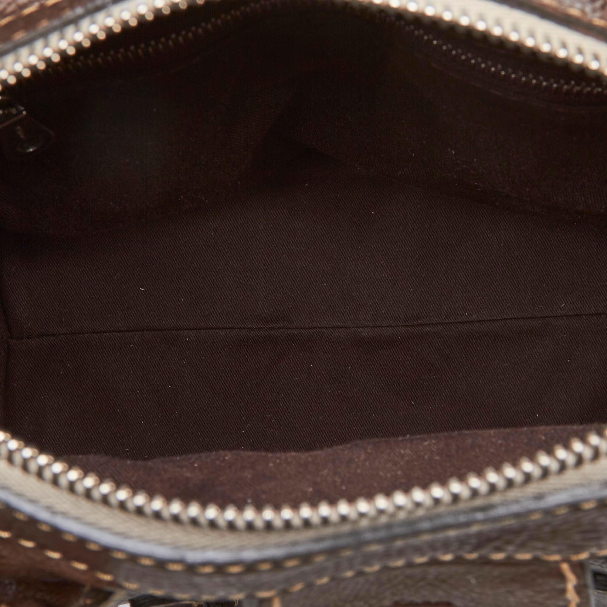 Black Vintage Authentic Chloe Brown Dark Brown Leather Edith Handbag France MEDIUM