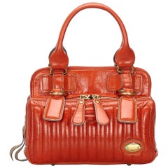 Vintage Authentic Chloe Leather Bay Handbag w Dust Bag Authenticity Card MEDIUM