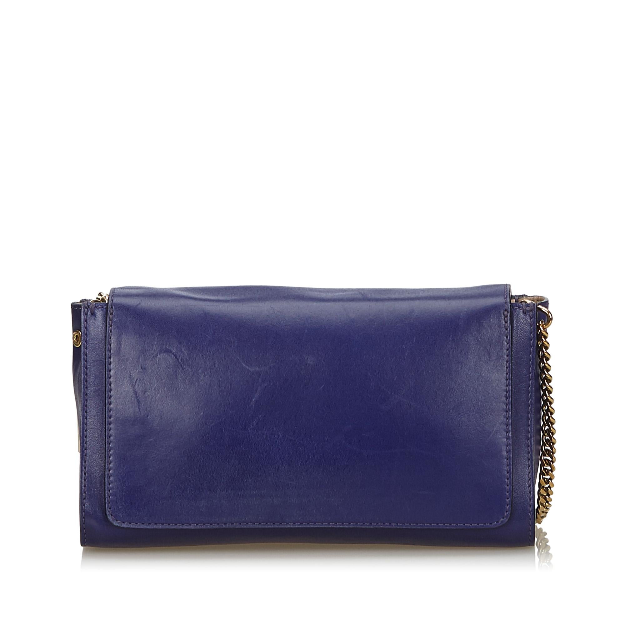 Purple Vintage Authentic Chloe Leather Elle Crossbody Bag Italy w Dust Bag MEDIUM  For Sale