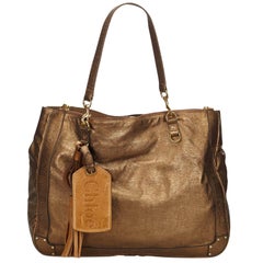 Vintage Authentic Chloe Leather Metallic Eden Tote Bag France w Dust Bag LARGE