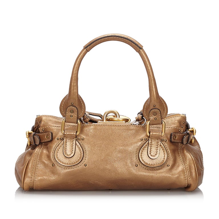 Vintage Authentic Chloe Leather Paddington Handbag ITALY w Padlock Key ...