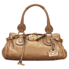 Vintage Authentic Chloe Leather Paddington Handbag ITALY w Padlock Key LARGE 