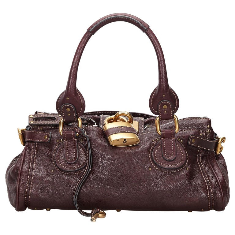 Vintage Authentic Chloe Leather Paddington Handbag w Dust Bag Padlock