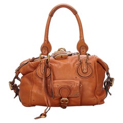 Vintage Authentic Chloe Leather Paddington Handbag w Dust Bag Padlock Key
