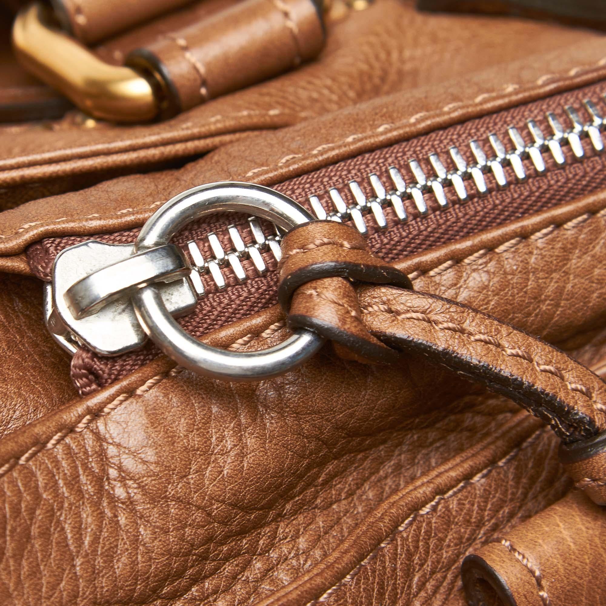 Vintage Authentic Chloe Leather Paddington Handbag w Dust Bag Padlock Key LARGE  For Sale 2