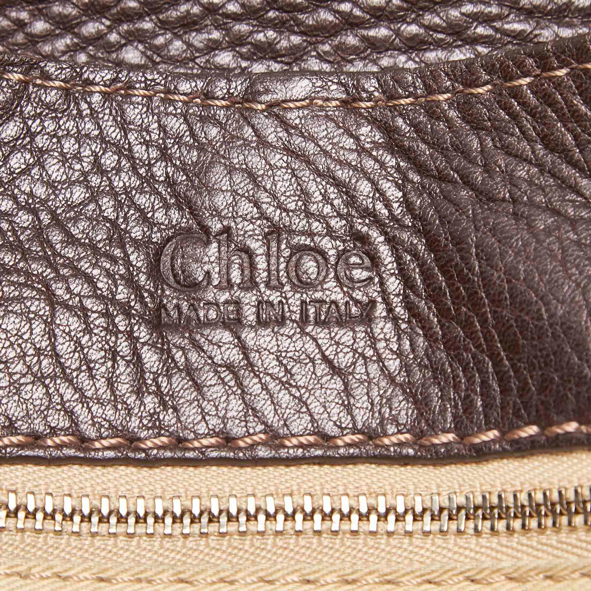 Vintage Authentic Chloe Leather Paddington Hobo Bag w Padlock Key Padlock Key 1