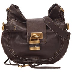 Vintage Authentic Chloe Leather Paddington Hobo Bag w Padlock Key Padlock Key
