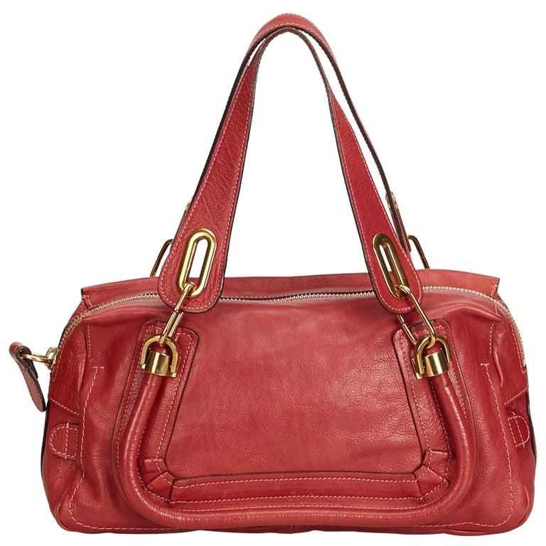 Vintage Authentic Chloe Leather Paraty Handbag w Dust Bag Authenticity ...