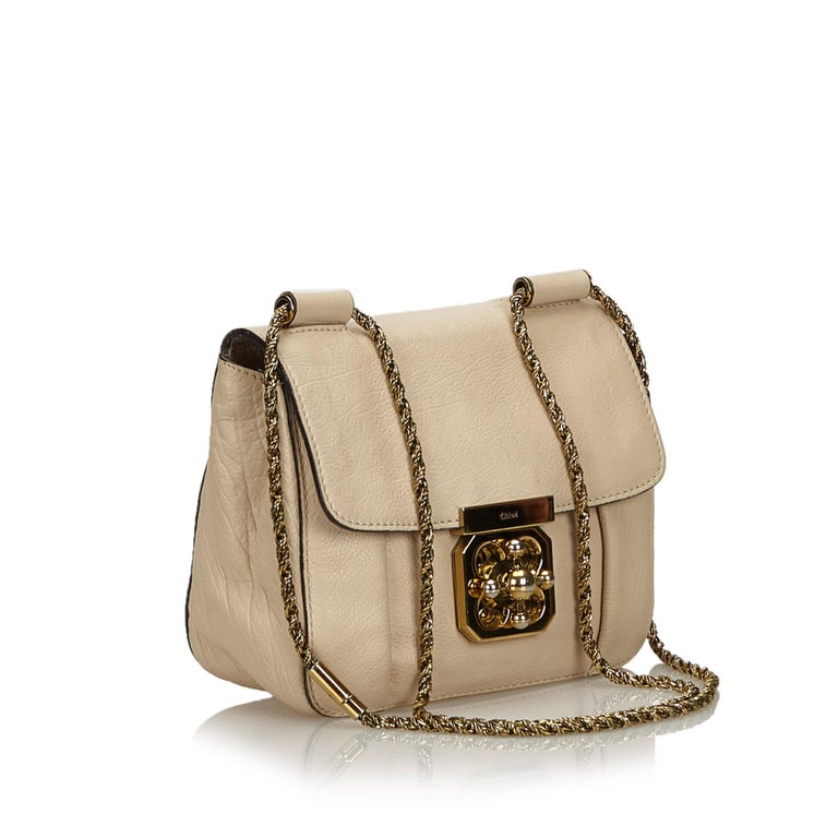 Vintage Authentic Chloe Pink Leather Elsie Crossbody Bag France SMALL