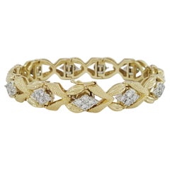 Vintage Authentisch  Diamant- und Gelbgold-Armband 