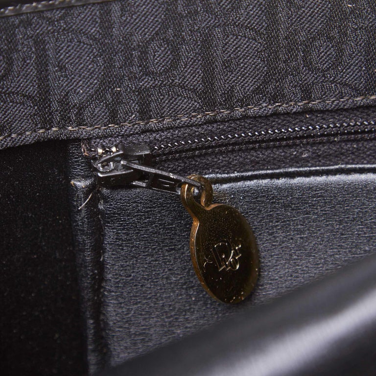 Vintage Authentic Dior Black Canvas Fabric Dior Oblique Clutch Bag ...