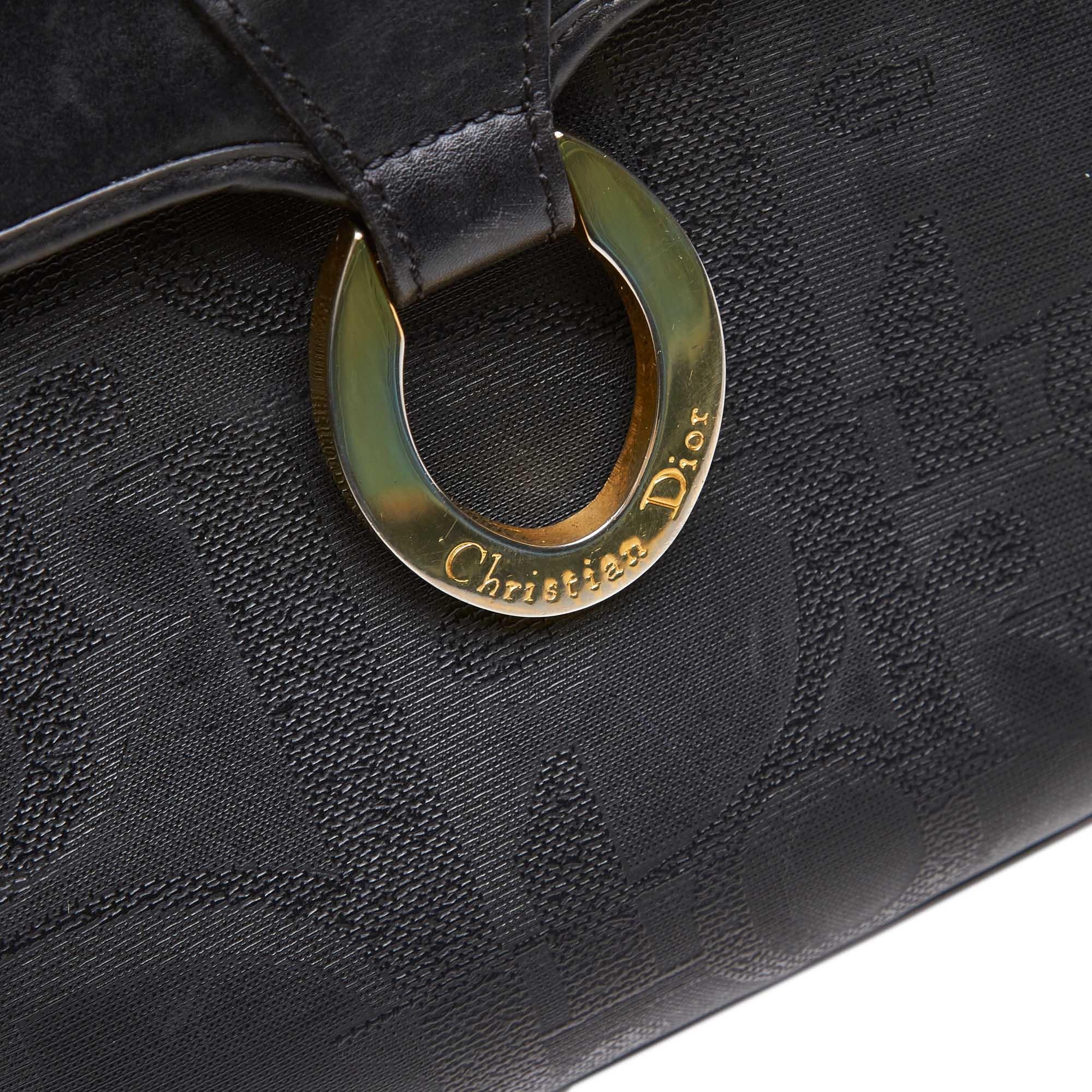 Vintage Authentic Dior Black Dior Oblique Crossbody Bag France SMALL  For Sale 5