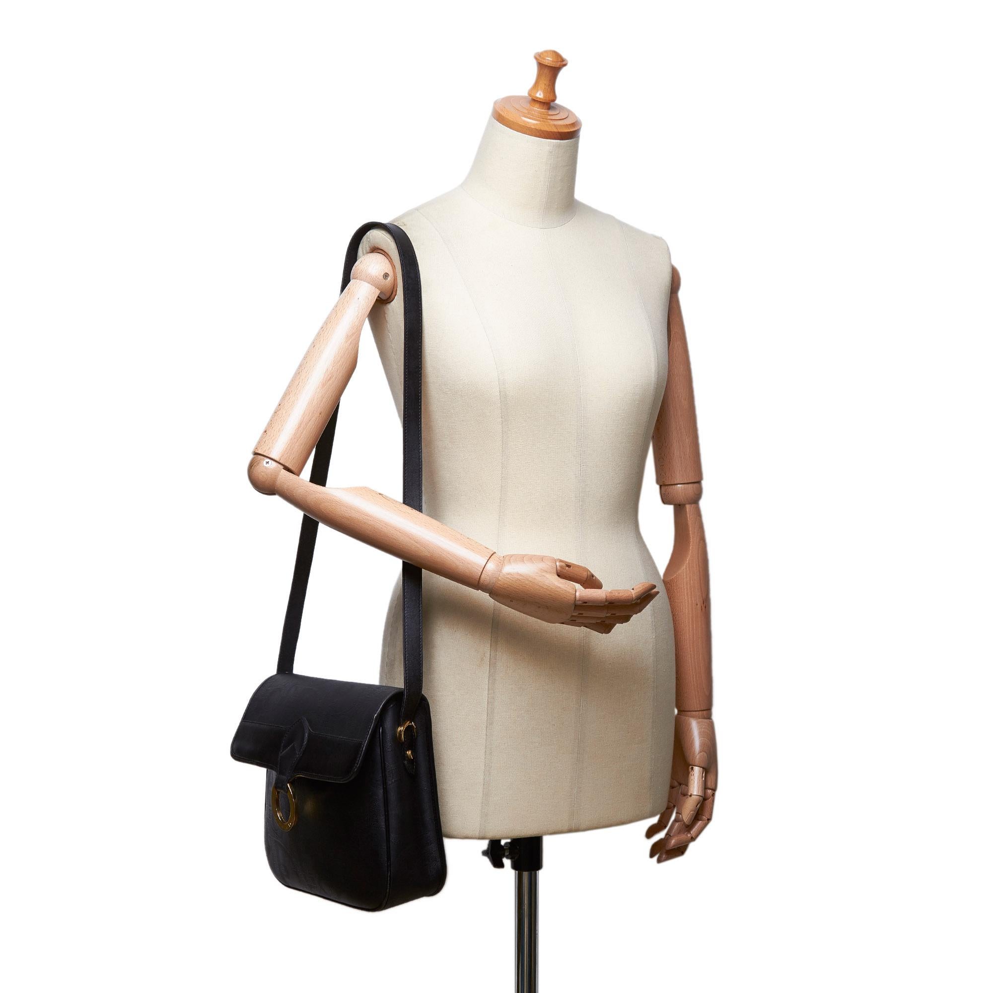 Vintage Authentic Dior Black Dior Oblique Crossbody Bag France SMALL  For Sale 6