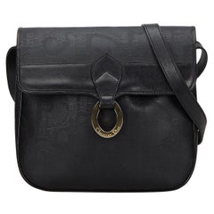 Vintage Authentic Dior Black Dior Oblique Crossbody Bag France SMALL 