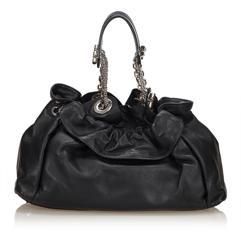 Vintage Authentic Dior Black Leather Le Trente Bag Italy w MEDIUM For ...