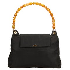 Vintage Authentic Dior Black Malice Pearl Shoulder Bag Italy w MEDIUM 