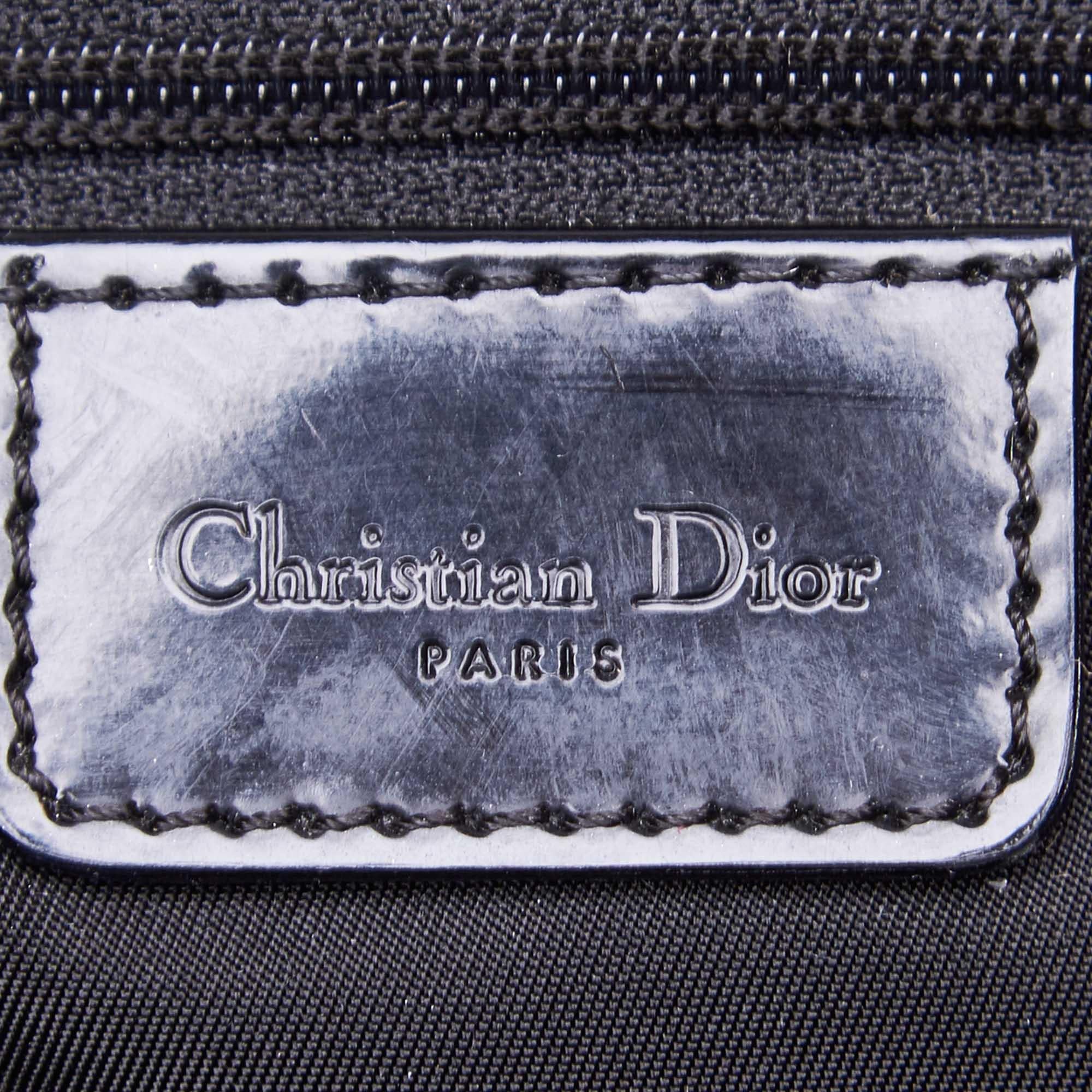 Vintage Authentic Dior Black Nylon Fabric Saddle Bag France w/ Dust Bag MEDIUM  In Good Condition In Orlando, FL