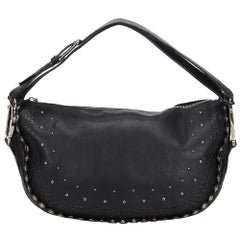 Vintage Authentic Dior Black Peace and Love Shoulder Bag Italy w Dust Bag LARGE