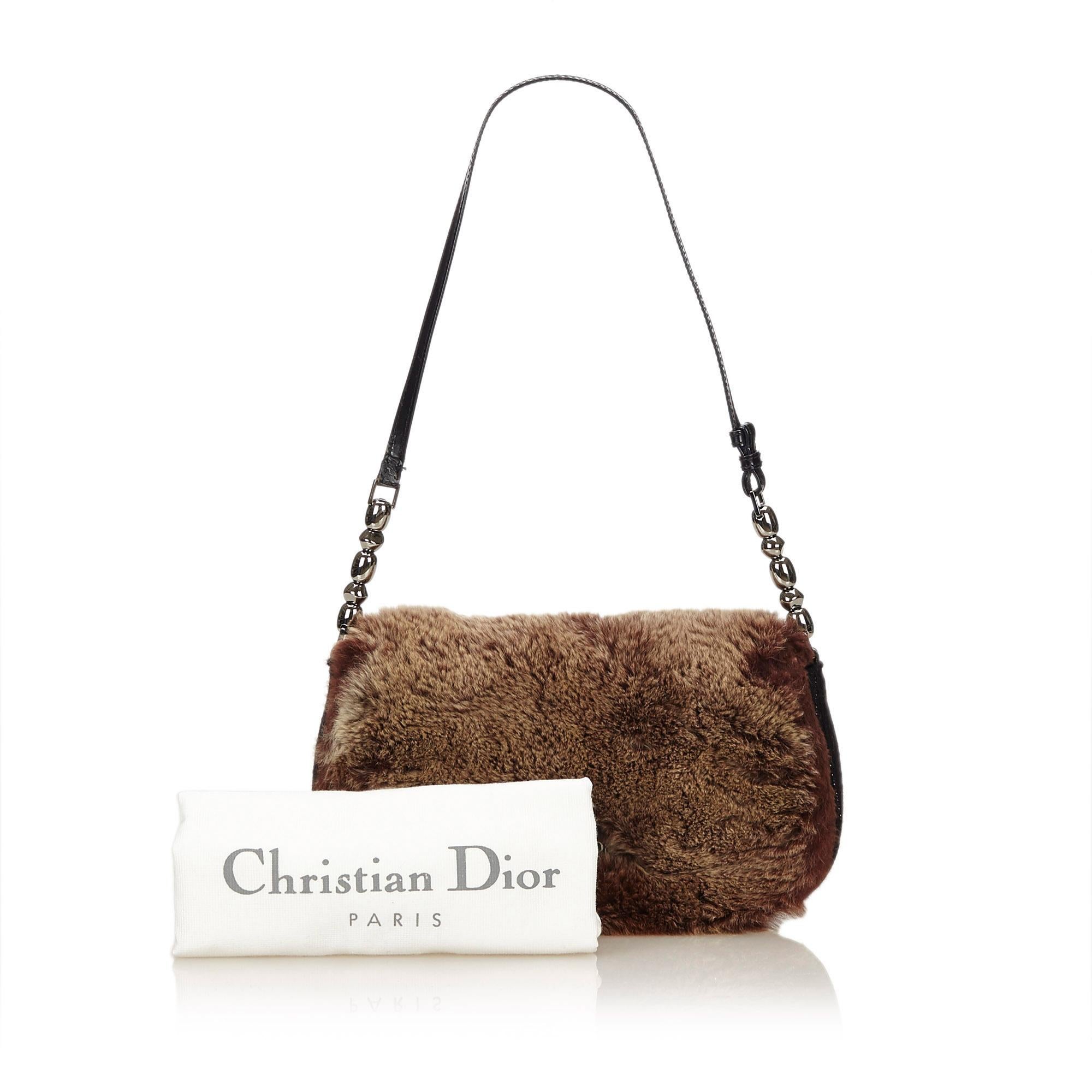 Vintage Authentic Dior Brown Malice Bag France w Dust Bag SMALL 5