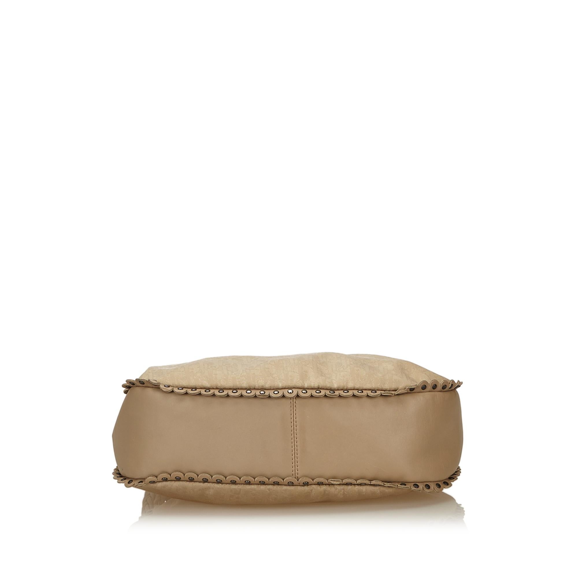 Women's Vintage Authentic Dior Brown Oblique Shoulder Bag Italy w Dust Bag MEDIUM  For Sale