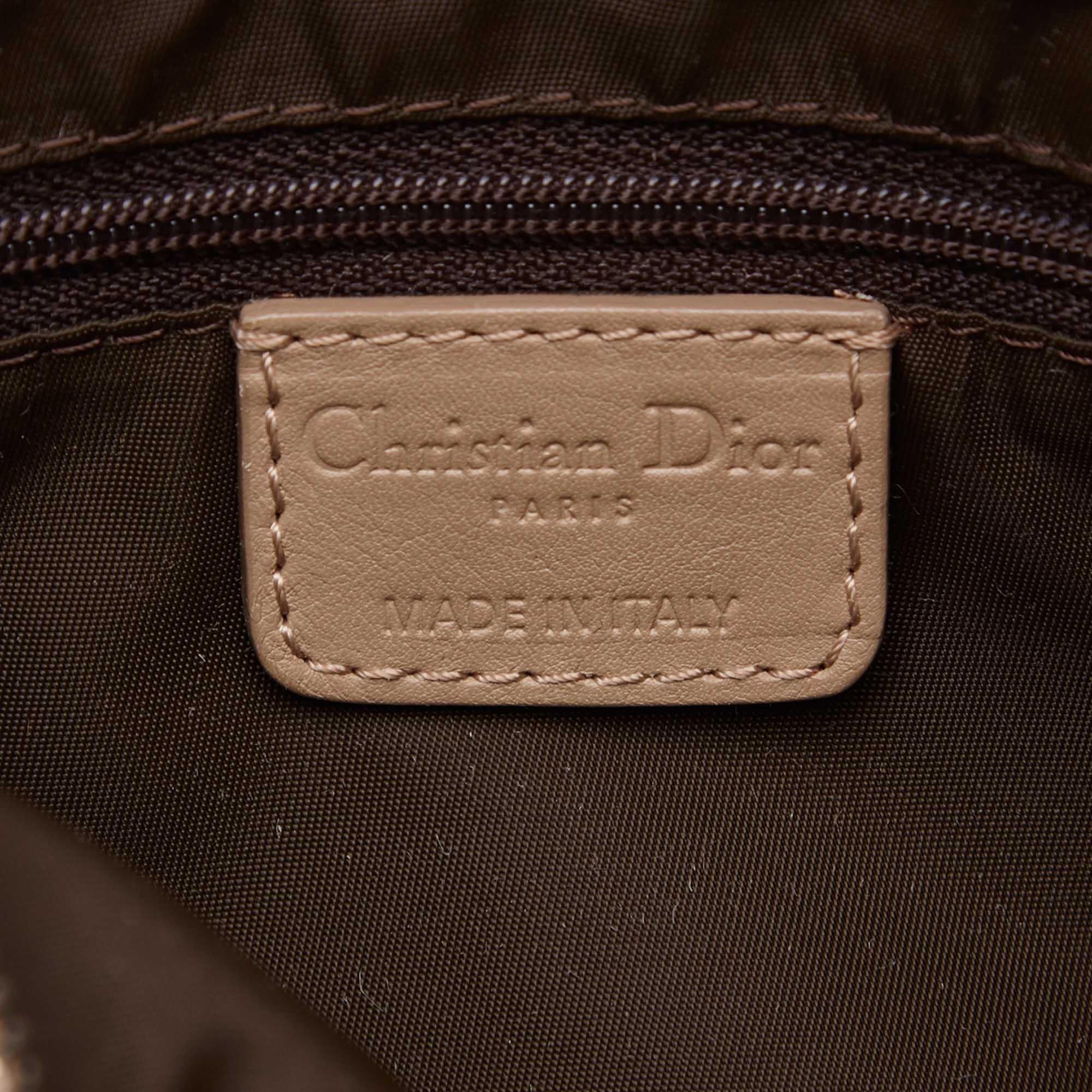 Vintage Authentic Dior Brown Oblique Shoulder Bag Italy w Dust Bag MEDIUM  For Sale 2