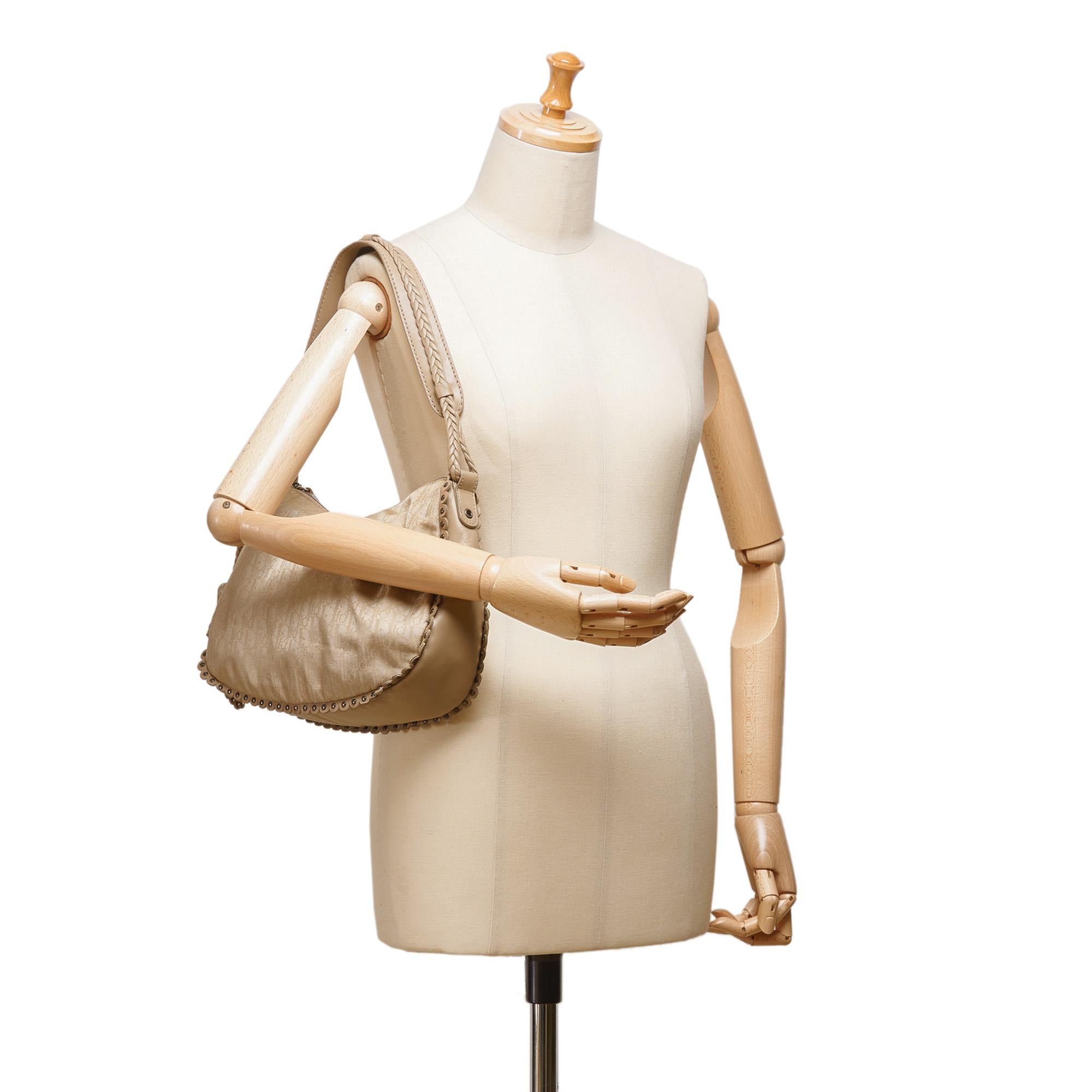 Vintage Authentic Dior Brown Oblique Shoulder Bag Italy w Dust Bag MEDIUM  For Sale 5