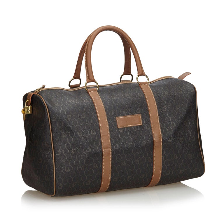 Vintage Authentic Dior Dark PVC Plastic Duffle Bag France