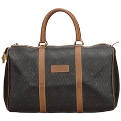 Vintage Authentic Dior Dark PVC Plastic Honeycomb Duffle Bag France LARGE