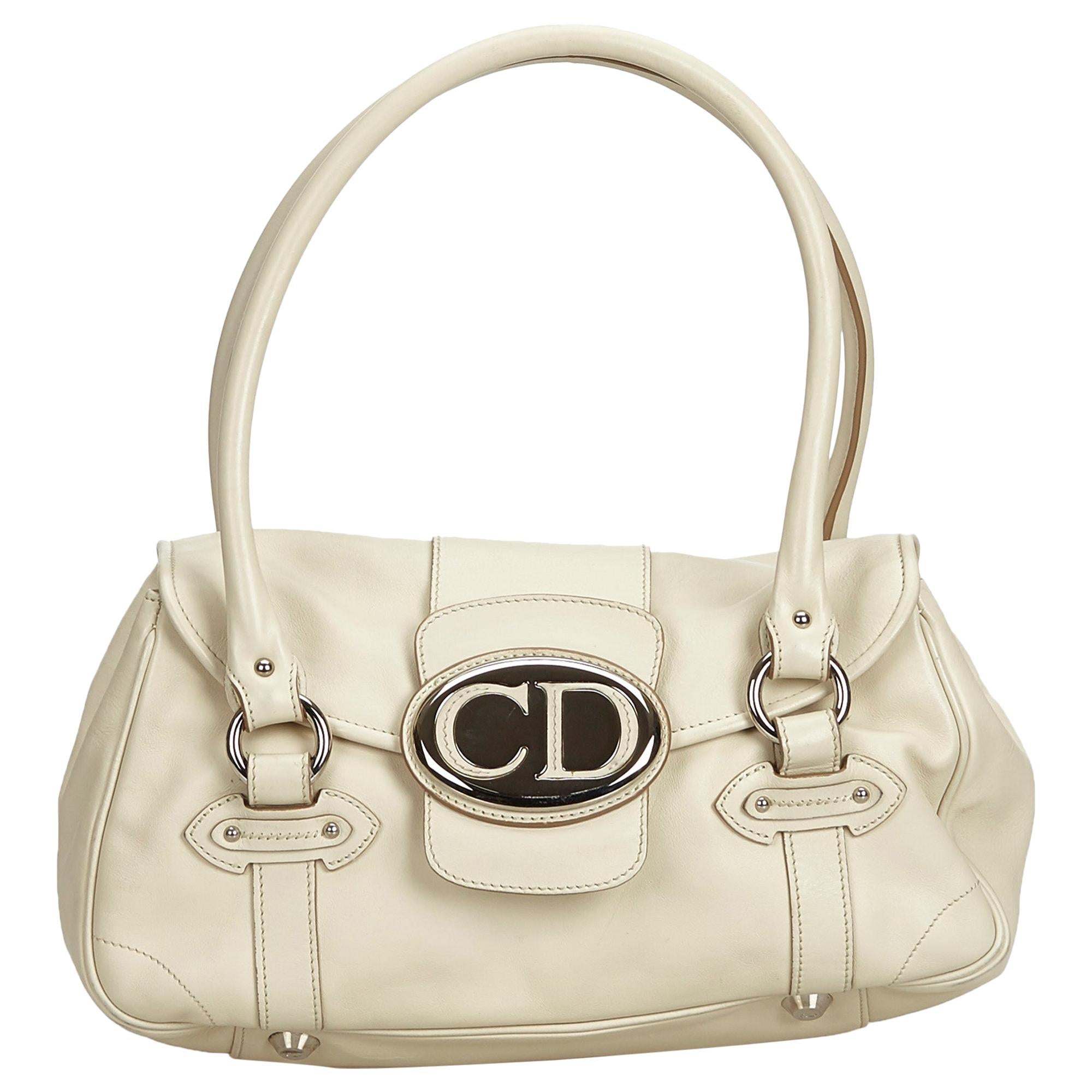 Vintage Authentic Dior Leather Handbag w Dust Bag Authenticity Card MEDIUM 