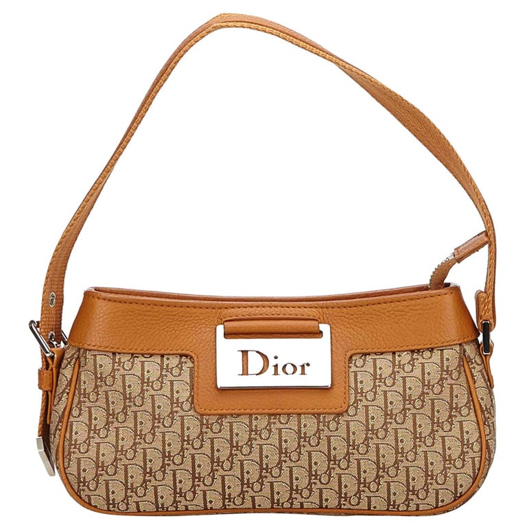 Vintage Authentic Dior Oblique Baguette W Dust Bag Authenticity